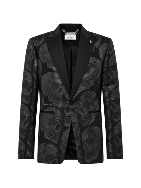 Sacou Philipp Plein din jacard negru