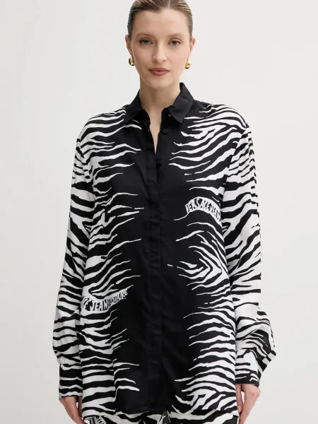 Versace Jeans Couture cămașă cu guler clasic relaxed negru