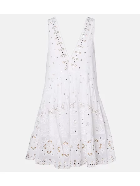 Rochie Juliet Dunn cu broderie alb