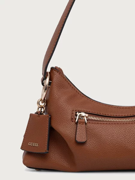Кожаная сумка хобо Guess