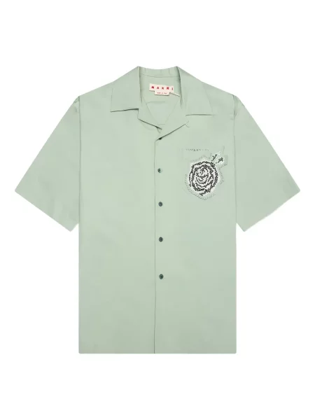 Křišťálová košile Marni zelená