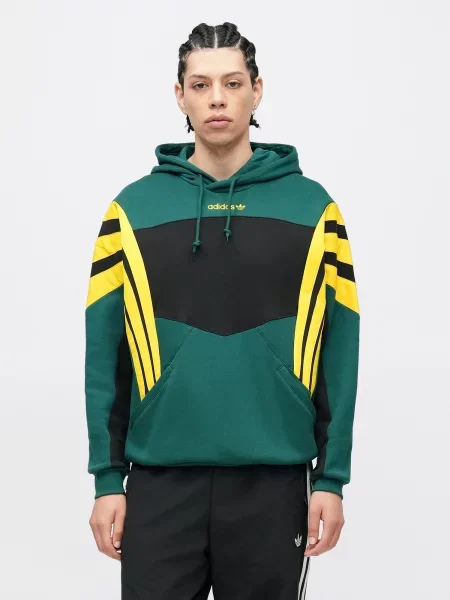 ADIDAS ORIGINALS Mikina SANTIAGO žltá / smaragdová čierna