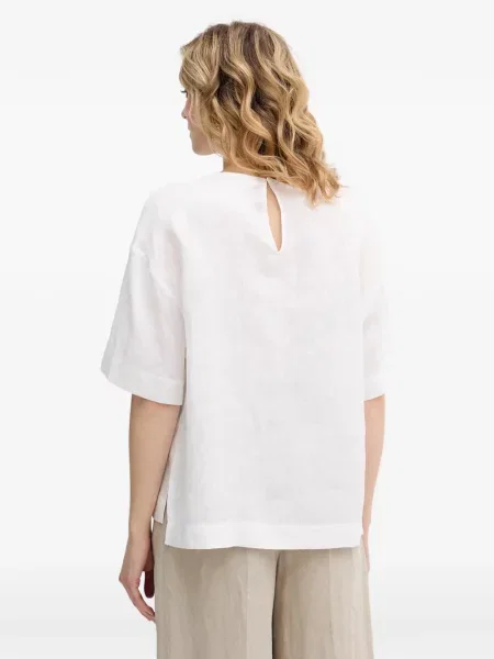 Scurt top Sisley alb