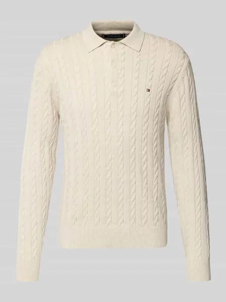 Regular Fit sweter dzianinowy z czystej bawełny Tommy Hilfiger biały