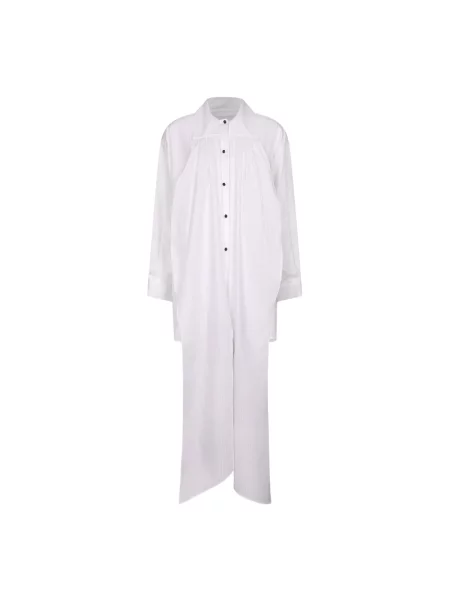 Sukienka koszulowa Emporio Armani w paski z paskiem biała