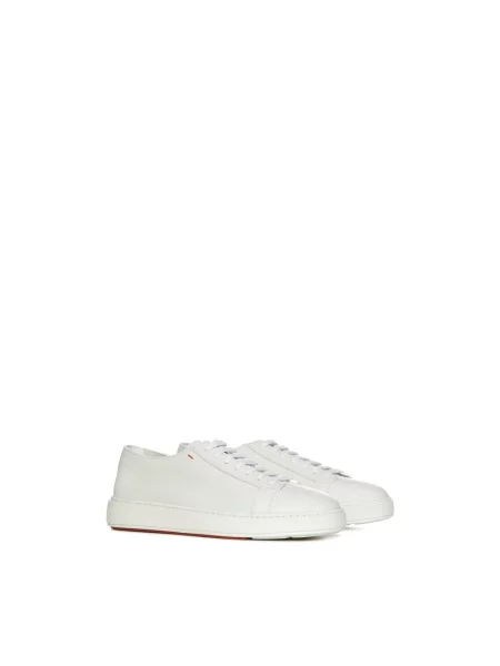 Sneakersy Santoni sznurowane kolarskie białe
