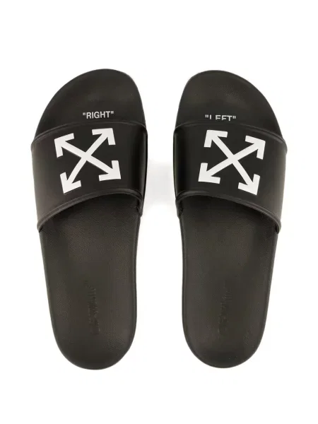 Papuci Off-white cu imagine slip-on alb