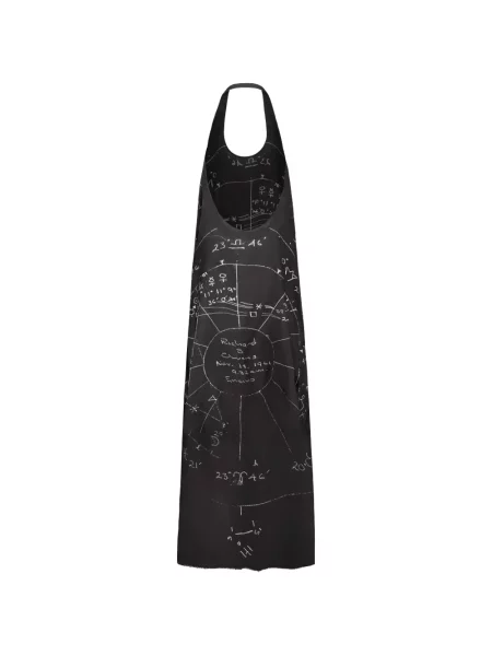 Rochie Rick Owens cu imagine cu gât halter negru
