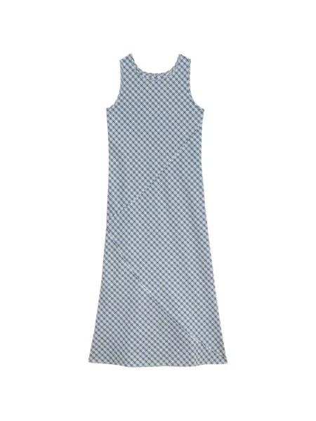 Maksi sukienka maxi Baserange w kratkę garniturowa