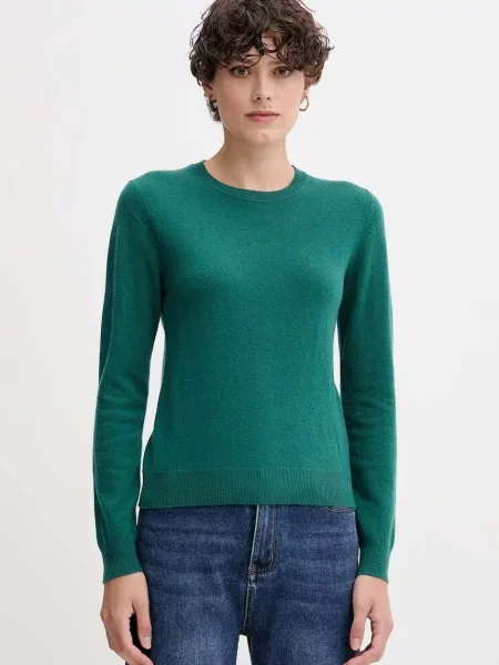 Вълнен пуловер United Colors of Benetton от лека материя синьо