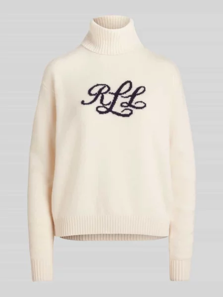 Sweter z kaszmiru z napisem z logo Lauren Ralph Lauren
