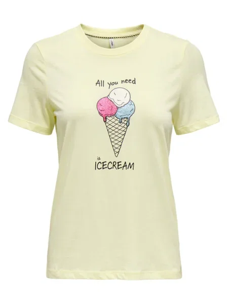 ONLY Tricou Fun Life galben