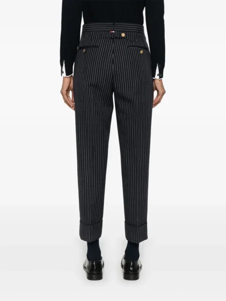 Pantaloni Thom Browne cu dungi albastru
