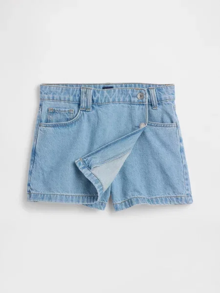 Fustă din denim copii Gap albastru