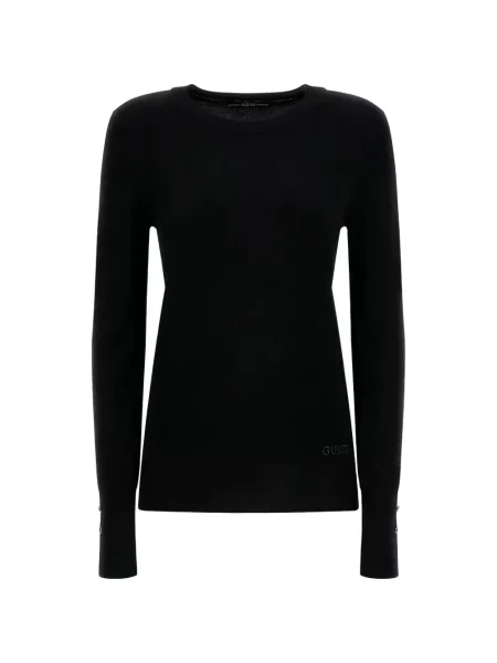 Pulover Guess cu decolteu rotund negru