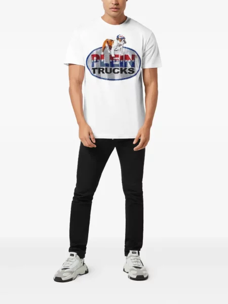 Tricou Philipp Plein cu imagine alb