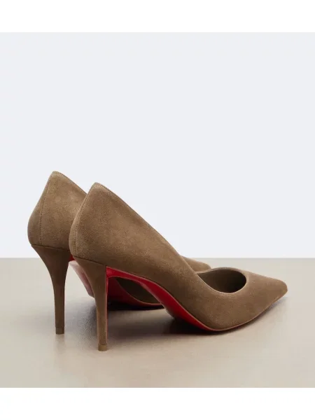 Semišové lodičky Christian Louboutin sivá