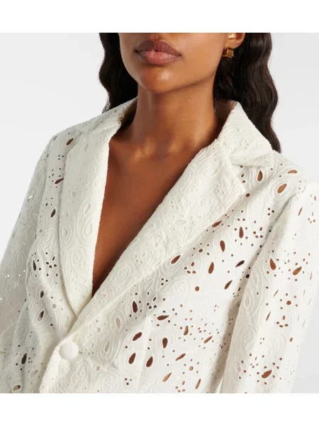 Sacou Frame cu broderie cu model paisley alb