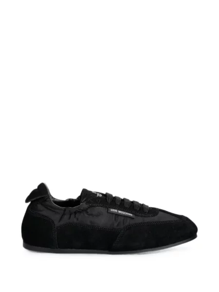 Sneakerși Love Moschino din piele de căprioară cu autograf negru