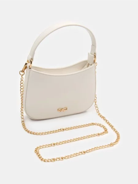 Сумка з декоративним ланцюжком білий