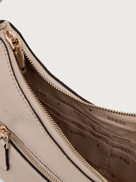 Кожаная сумка хобо Guess
