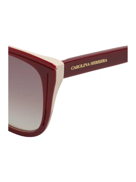 Lniane okulary przeciwsłoneczne Carolina Herrera czerwone