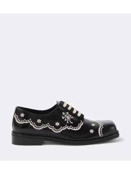 Brogues Simone Rocha cu broderie din piele negru