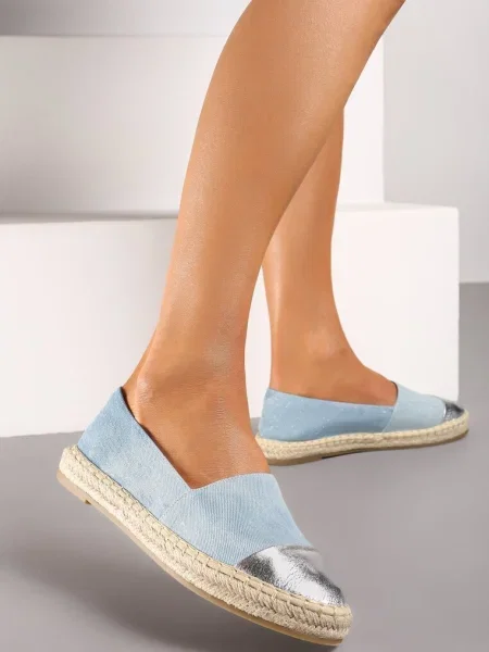 Espadrile Bleu Deschis cu Vârf Decorativ pe Talpă Împletită Effiel albastru