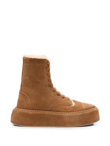 Sneakerși Casadei din piele de oaie maro
