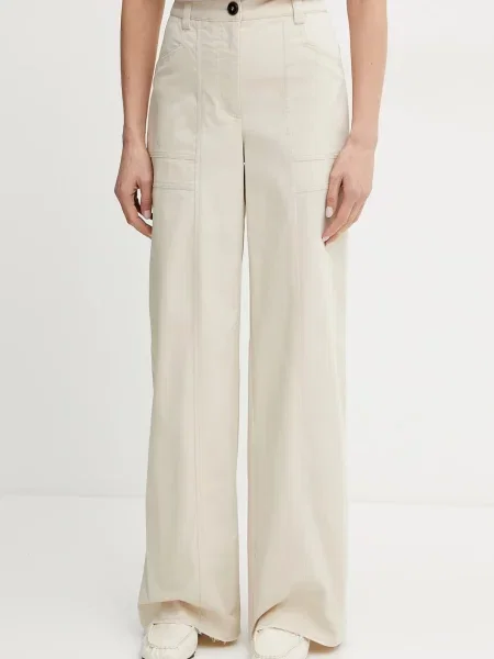 MAX&Co. pantaloni femei drept high waist bej