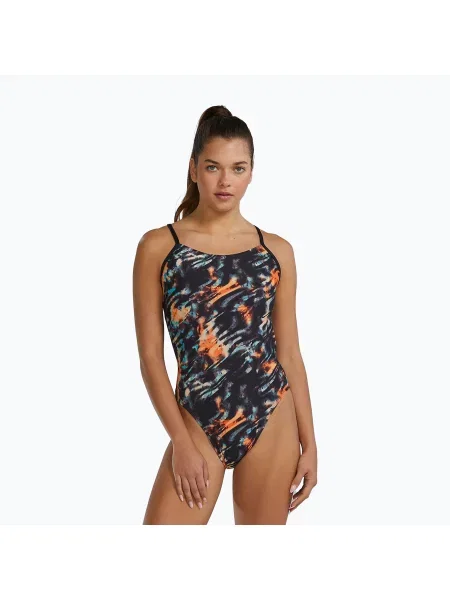 Jednodílné plavky Tyr Durafast Elite Validus Cutoutfit orange/aqua/black černé