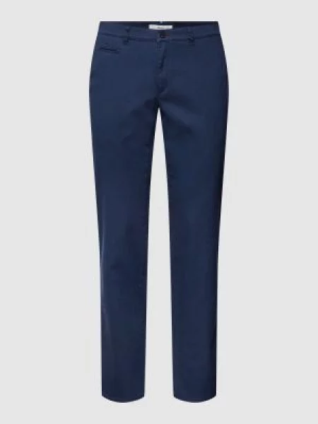 Chinosy o kroju slim fit z wpuszczanymi w stylu francuskim model ‘Fabio’ Brax granatowe