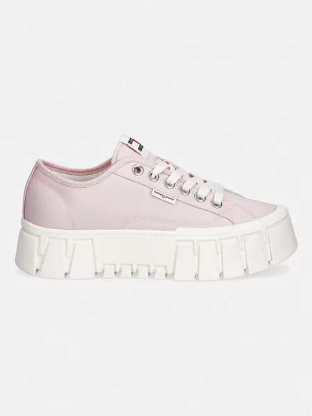 Sneakerși Tommy Jeans cu platformă roz