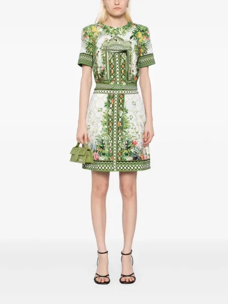 Sukienka Mary Katrantzou w kwiatki z nadrukiem garniturowa niebieska