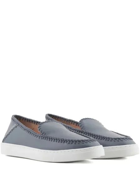Pantofi loafer Giorgio Armani din piele gri