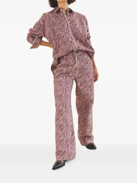 Pantaloni Favorite People cu model zebră roz