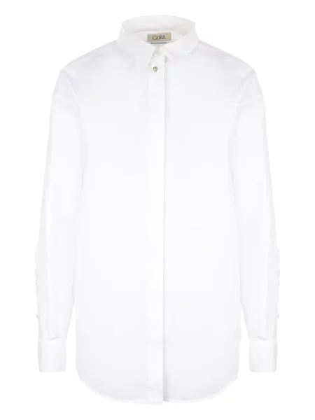 Kołnierzykowy koszula Quira klasyczna popelinowa biała