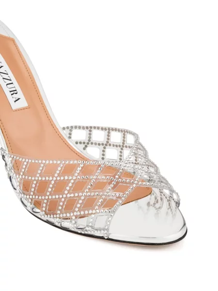 Мюли Aquazzura с кристали сиво