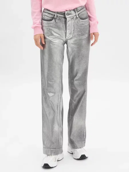 MAC Dżinsy Dream Wide Kobiety Jeansy jednolity srebrny