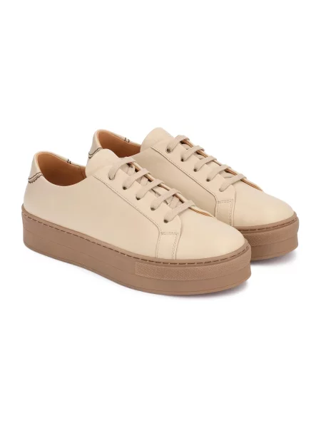 Sneakersy Kazar skórzane beżowe