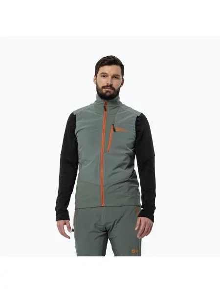 Jack Wolfskin turistická bunda bez rukávů Alpspitze hedge green zelená