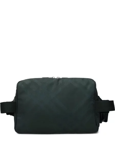 Cu centură curea Burberry în carouri din jacard verde