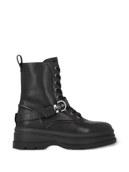 Botine Pinko cu șireturi din dantelă cu bretele negru
