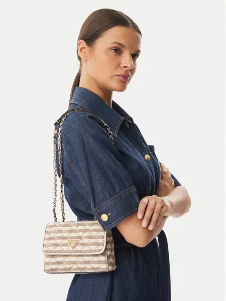 Guess Дамска чанта Giully II Mini бежов
