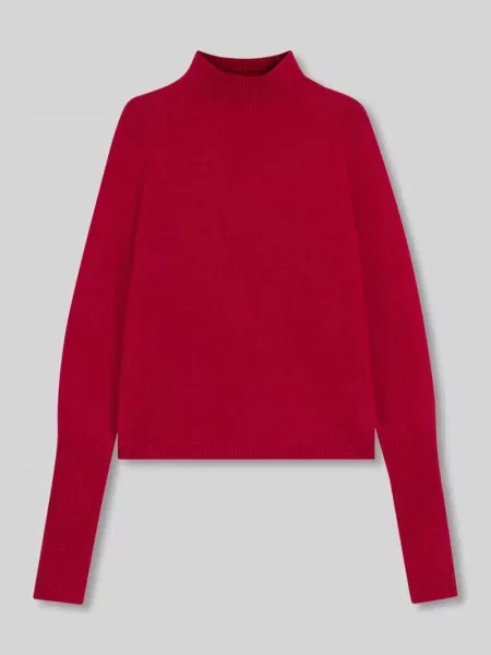 Sweter z dzianiny o kroju relaxed fit z mieszanki wełny z dodatkiem wełny z alpaki model ‘SURPIO’ Hugo czerwony