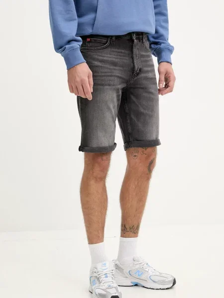 HUGO Pantaloni scurți de blugi negru