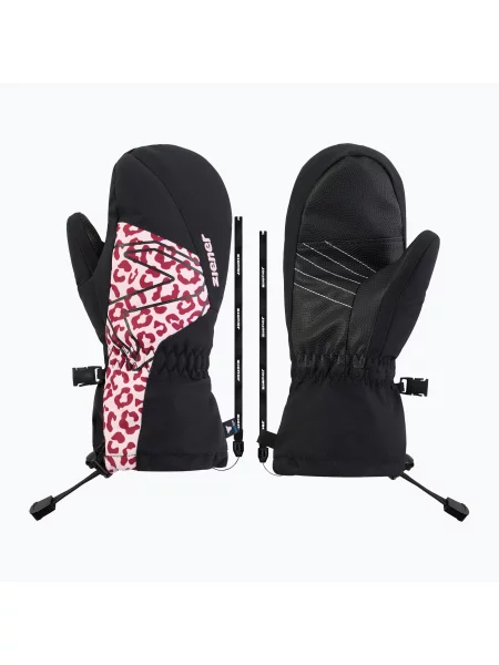 Mănuși de schi pentru copii ZIENER Lavalino-Z Aquashield AW Mitten black/red leo negru
