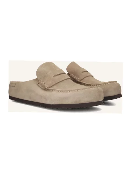 Chodaki z zamszu model Naples Wrapped' Birkenstock beżowe