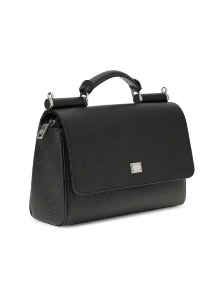 Torebka Dolce And Gabbana skórzana biznesowa czarna