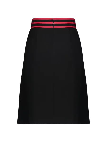 Fusta mini Red Valentino cu funde cu dungi negru